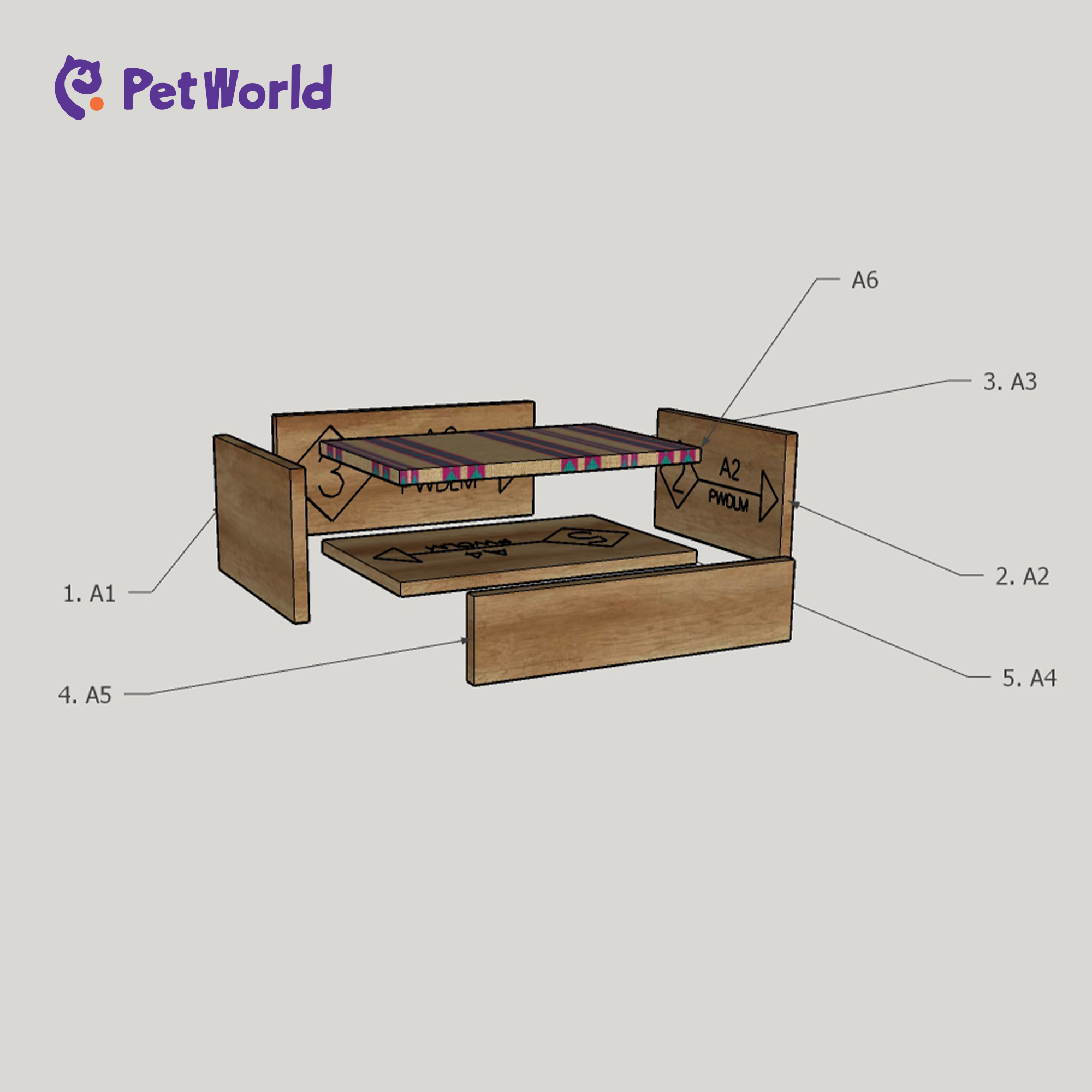 CozyNest Wooden Pet Bed for Cats & Small Dogs_01