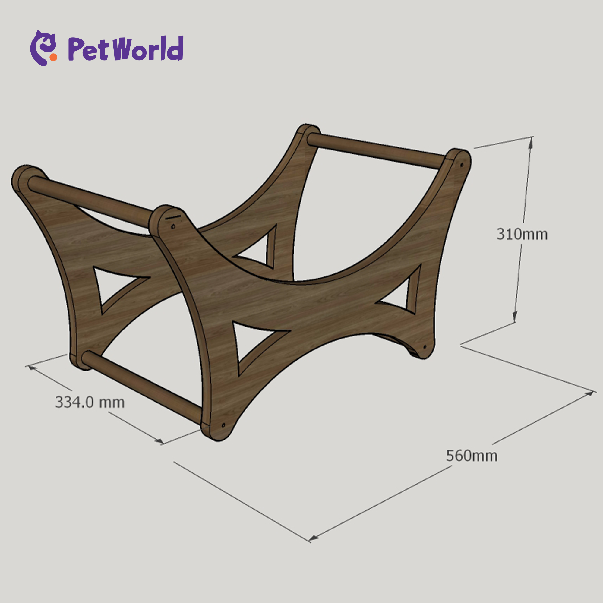 Modern Wooden Pet Bed with Cushion_06