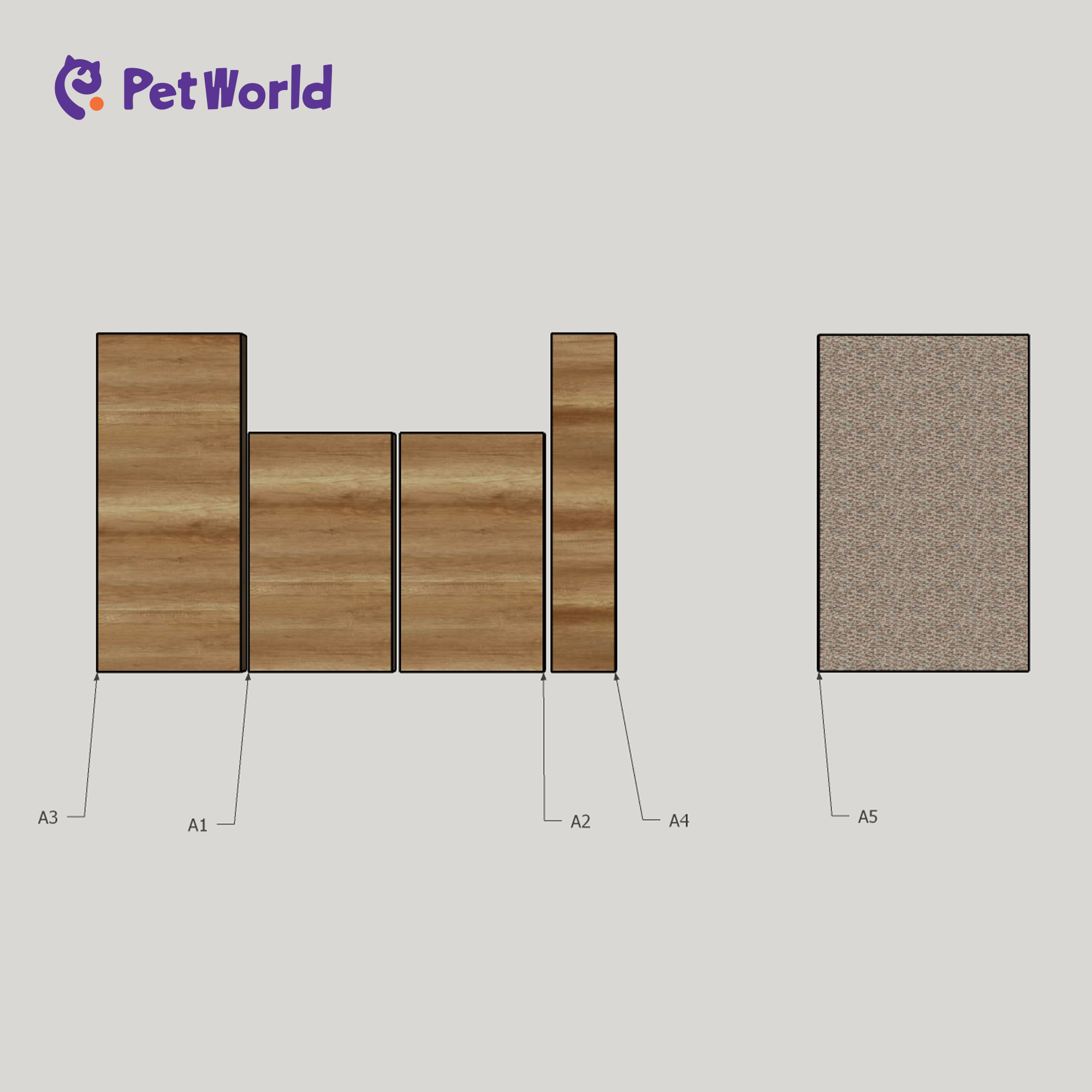 PB006 Wooden Cat Bed with Integrated Scratching Pad_03