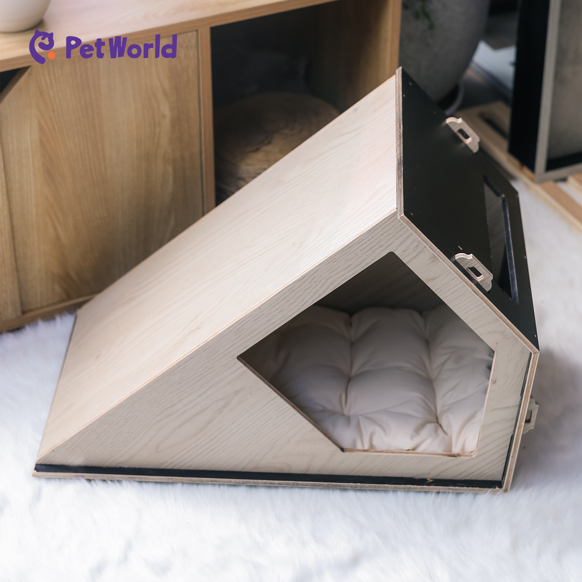 PH001 Charming Wooden Pet House for Cats & Small Dogs_02