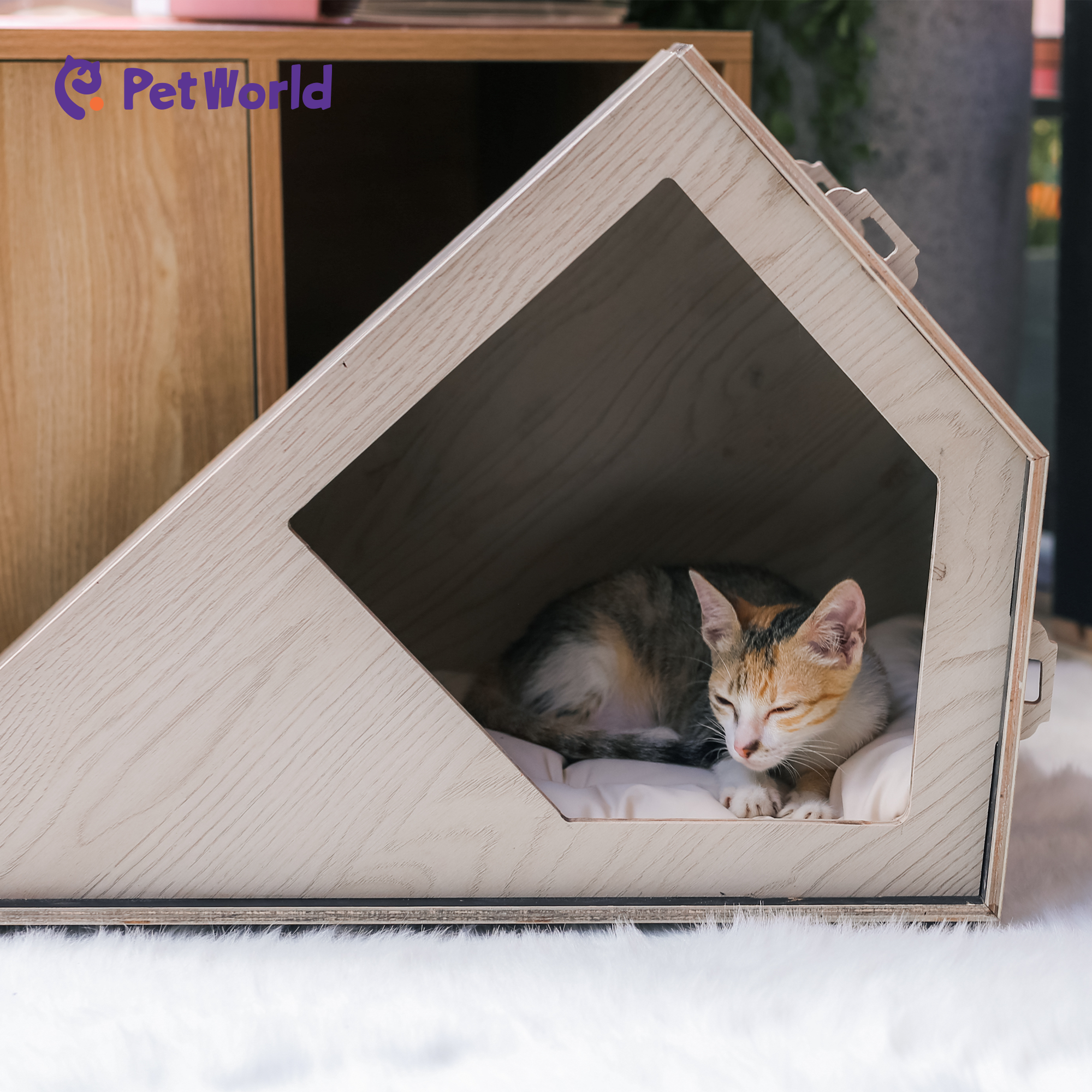 PH001 Charming Wooden Pet House for Cats & Small Dogs_03