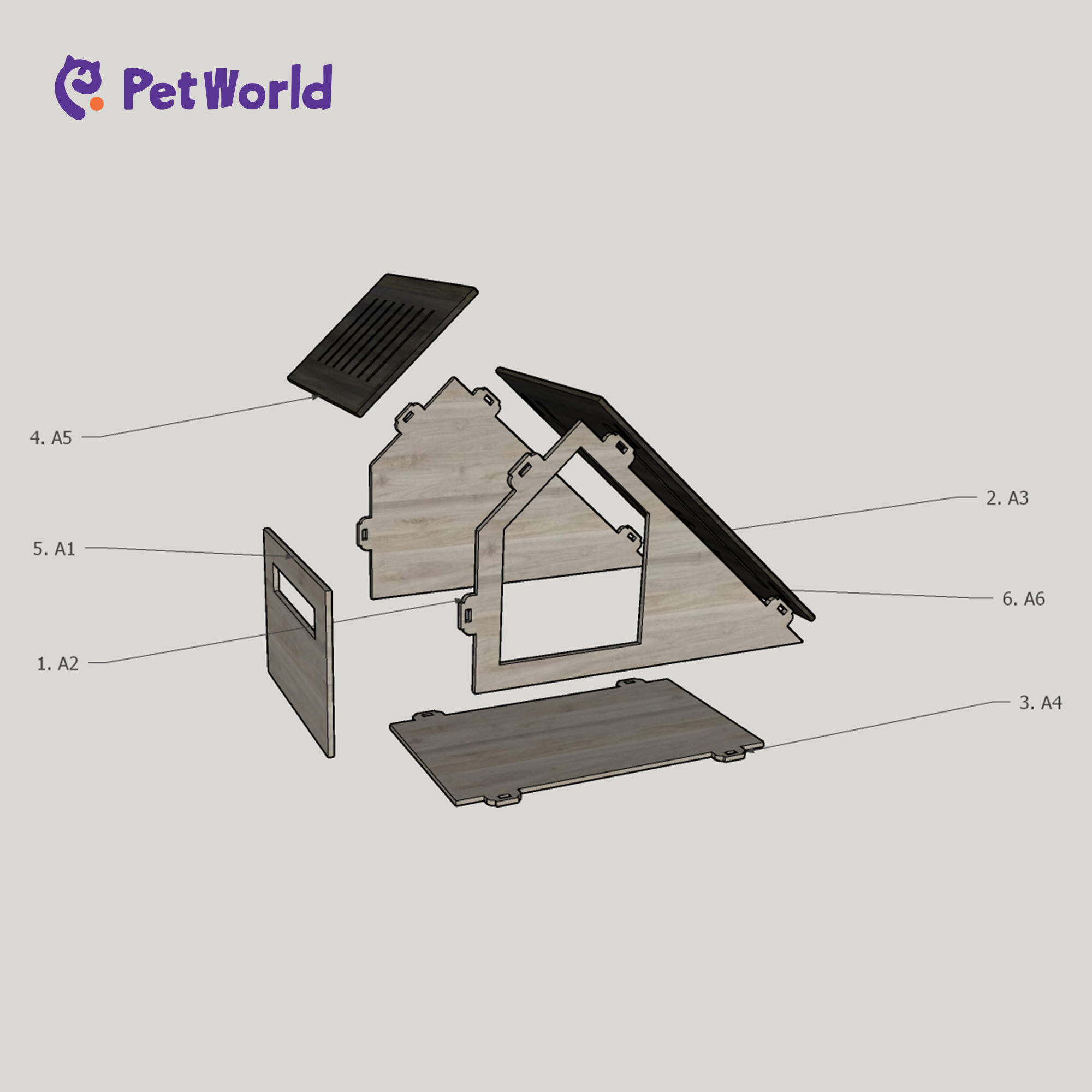 PH001 Charming Wooden Pet House for Cats & Small Dogs_06